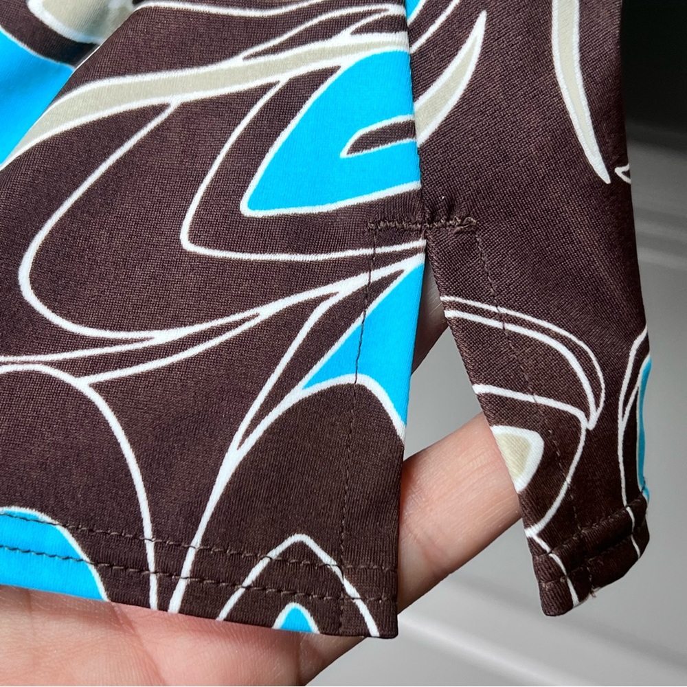 BALTEX Blue Brown Floral Tankini Swim Top Shelf Bra Beach Plus Size 1X - Picture 11 of 16